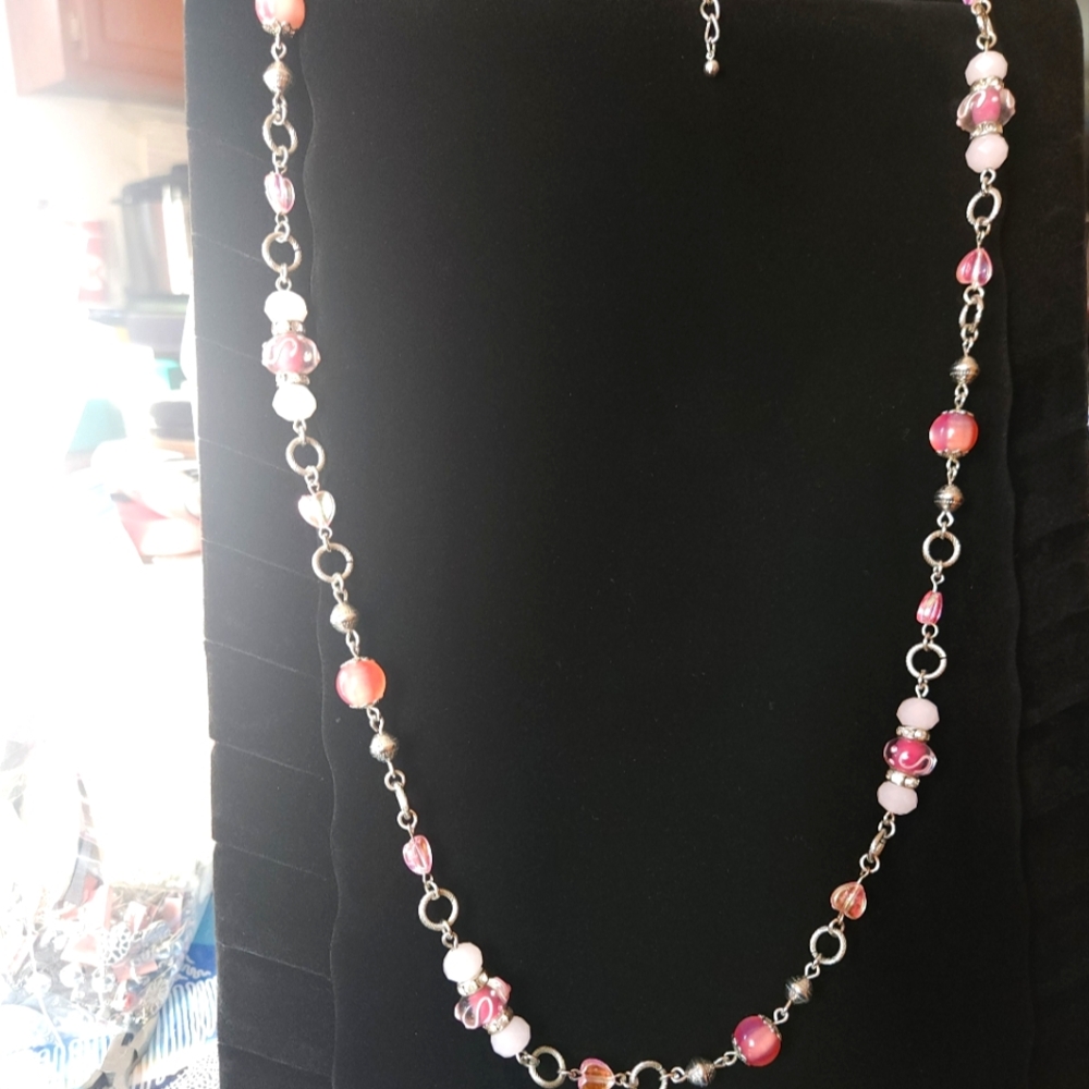 Pink and Silver Necklace